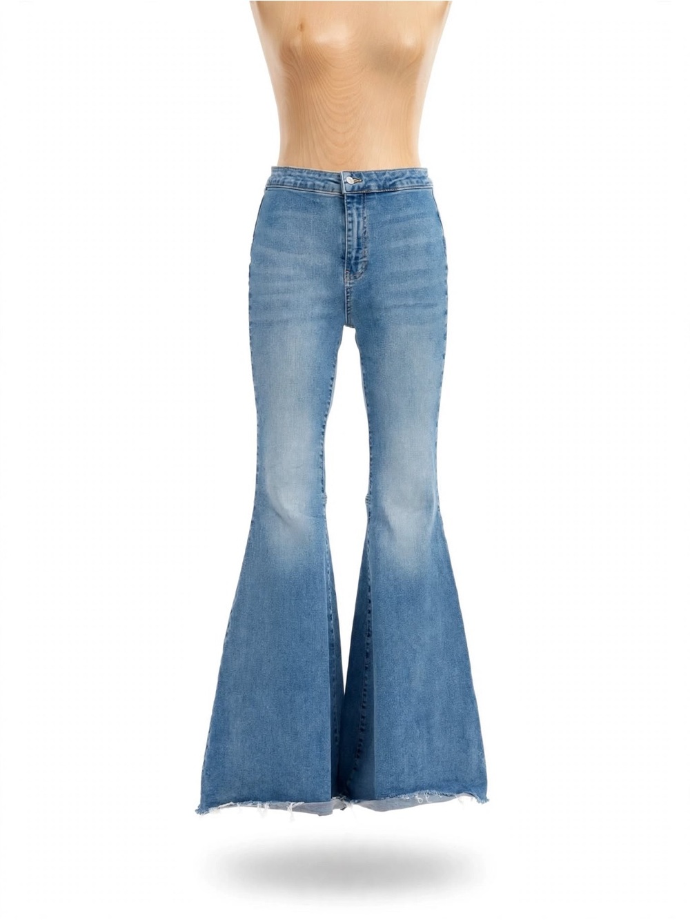 We the free by Free people Flare Jeans size 25 Light wash Bell bottom Raw hem